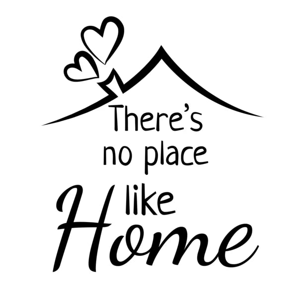 “There's No Place Like Home” Motivational Wall Decal – Decorative Vinyl Wall Art