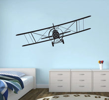 Load image into Gallery viewer, Biplane Airplane Wall Sticker – Vinyl Aviation Decal for Boys Room &amp; Nursery Decor