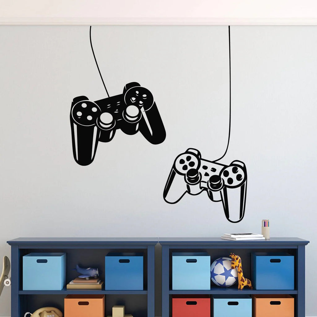 Creative Gamer Vinyl Wall Stickers – Gamepad Wallpaper for Kids' Boys Room & Game Room Decor