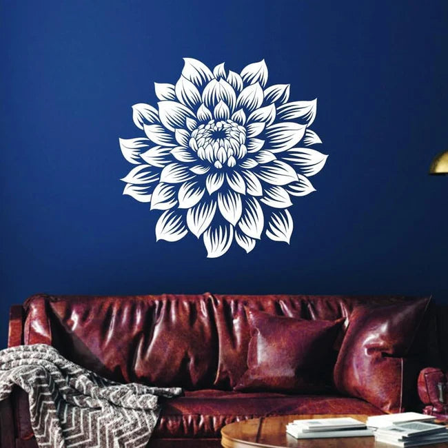 Large Vinyl Flower Wall Decal – Elegant Floral Wall Sticker for Home Decor