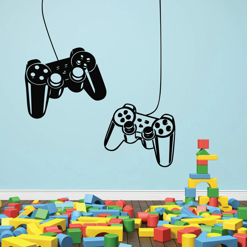 Creative Gamer Vinyl Wall Stickers – Gamepad Wallpaper for Kids' Boys Room & Game Room Decor