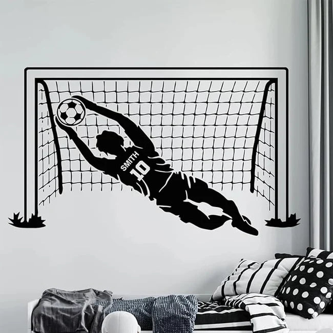 Football Goalkeeper Wall Decal - Vinyl Room Decor for Kids' and Teens' Bedrooms