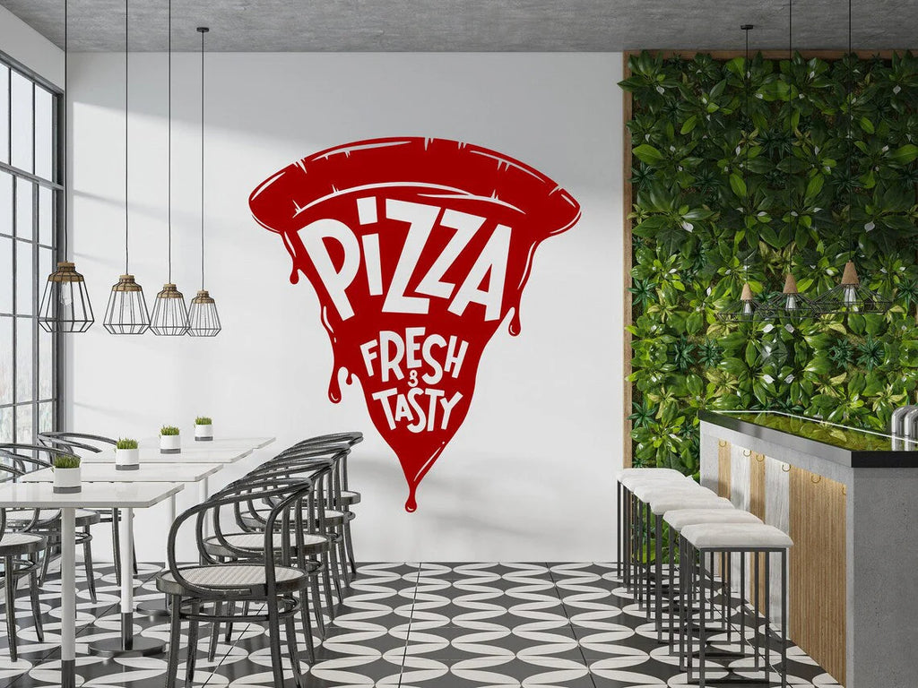 Pizza Wall Decal - Pizza Slice, Quotes Wall Art, Pizza Shop Vinyl Sticker