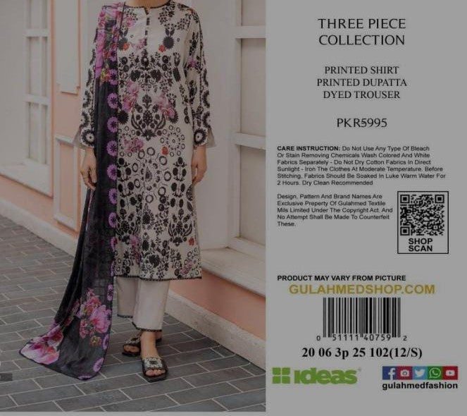 Original Ideas by Gul Ahmed Lawn 3PC 2025 Collection
