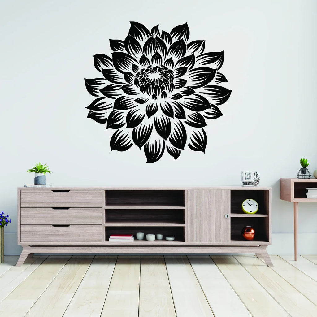 Large Vinyl Flower Wall Decal – Elegant Floral Wall Sticker for Home Decor