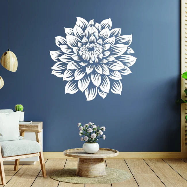 Large Vinyl Flower Wall Decal – Elegant Floral Wall Sticker for Home Decor