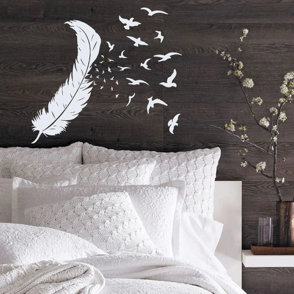 Feathers Turning Into Birds Vinyl Wall Decal Sticker Art Decor Bedroom Design Mural animals home decor living room modern