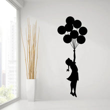 Load image into Gallery viewer, Banksy Girl With Balloons Wall Decal | Street Art Graffiti Vinyl Sticker for Home Décor