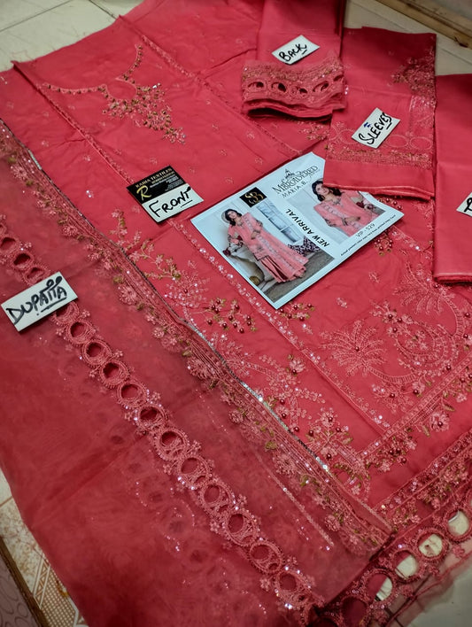 Maria.B Ring Dupatta Luxury Embroidered 3-Piece Suit