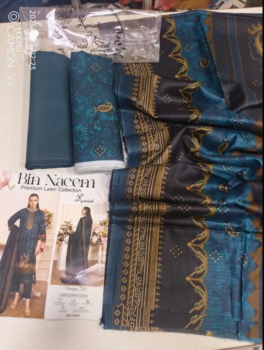 Bin Naeem Original Premium Lawn 3-Piece Suit – Summer Classic Edition