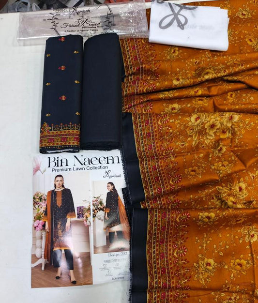 Bin Naeem Original Premium Lawn Printed 3-Piece Suit – Everyday Grace Collection