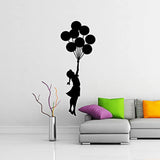 Banksy Girl With Balloons Wall Decal | Street Art Graffiti Vinyl Sticker for Home Décor